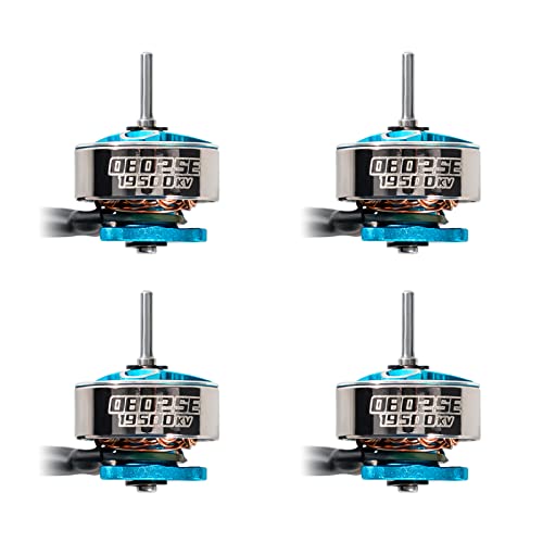 BETAFPV 4pcs 0802SE 19500KV 1S Brushless Motor Ultralight Weight 1S FPV RC Motor Compatible for 65/75mm 1S Brushless Racing Whoop Drone Quadcopter like Meteor Series FPV Drones-Iceblue