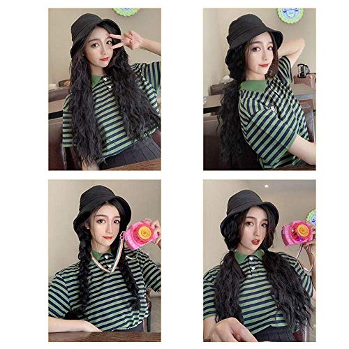 BGHJUE Wig women wearing a hat fashion trend hooded hood long hair red instant noodles fashion full headgear hair sets