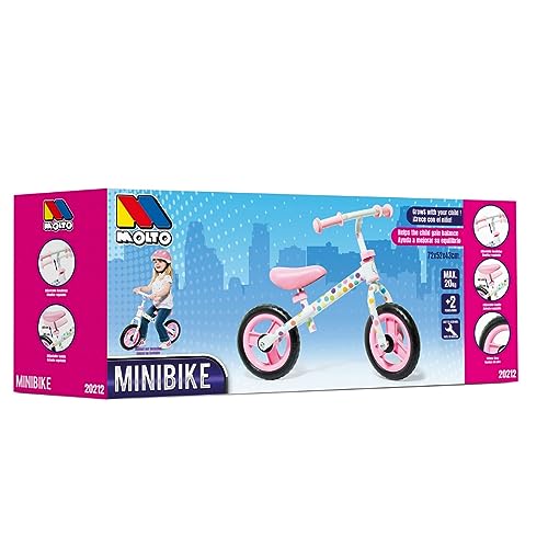 Bicicleta sin Pedales Minibike Rosa Molto + Casco Rosa MLT