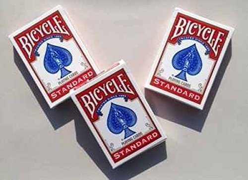 Bicycle Rider Back Poker Playing Cards - 3 Decks (Red)