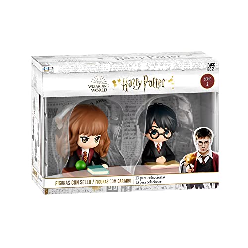 Bizak Harry Potter Pack de 2 Figuras de 8 cm, Hermione y Harry con Libro. Edición coleccionista, Gran Nivel de Detalle, 13 Figuras coleccionables, Recomendado a Partir de 3 años (64115016)