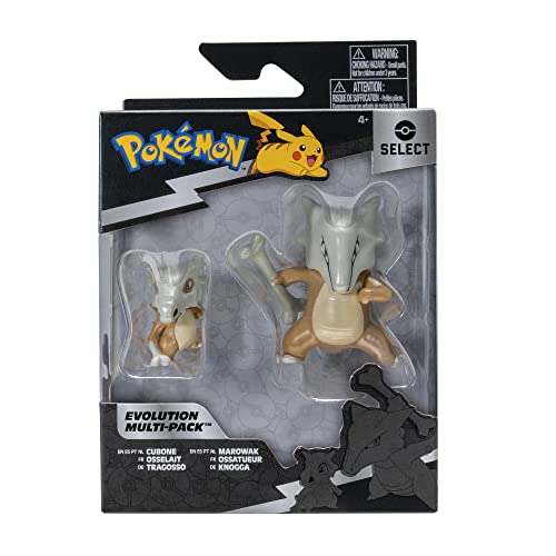 Bizak Pokemon Pack Evolución Doble de Cubone 5cm y su increíble transformación Marowak 8cm Totalmente articulado, Figuras con un Acabado Especial, A Partir de 4 años (63222774)