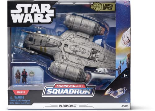 Bizak Star Wars Micro Galaxy Squadron, Nave Deluxe Razor Crest, Incluye 3 Figuras (62610021)