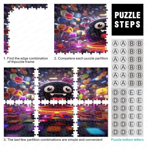 Black Sphere Emoticon para Adultos Puzzle Express One'S Feelings 300 Piezas Juego De Rompecabezas Educational Game Cumpleaños Decoración Stress Relief Toy 300pcs (40x28cm)