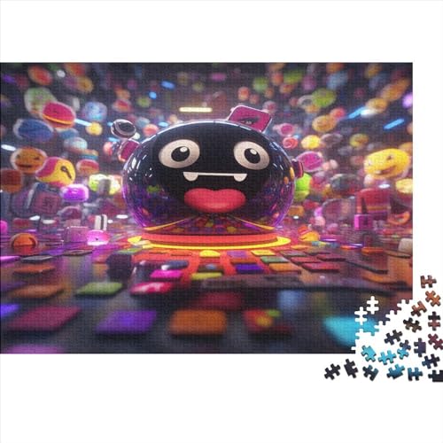 Black Sphere Emoticon para Adultos Puzzle Express One'S Feelings 300 Piezas Juego De Rompecabezas Educational Game Cumpleaños Decoración Stress Relief Toy 300pcs (40x28cm)