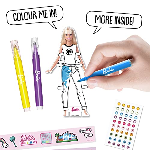 BLADEZ Barbie Juego de actividades de parachoques, artes y manualidades, juego de papelería con bolígrafos y calcomanías, furgoneta para colorear, más de 300 piezas, Creative Maker Kitz Toyz