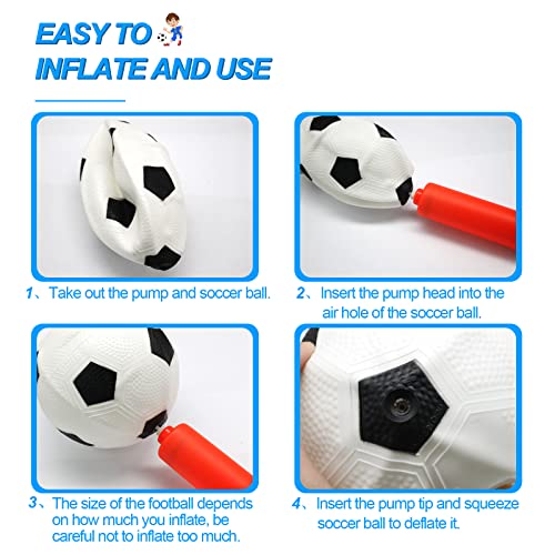 BLMHTWO Mini balón de fútbol de 6 pulgadas, mini balón de fútbol inflable de 6 pulgadas con una bomba de aire espesar PVC clásico blanco y negro futbolín para el hogar patio trasero parque infantil