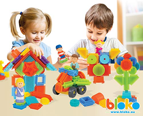 BLOKO Estuche de 100 Unidades 4 Figuras 3D Familia, Multicolor (MBI International 503627)