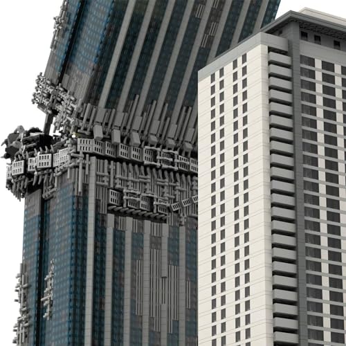 BLOKZ Juego de bloques de construcción de arquitectura modular, kit de construcción de rascacielos plegable de escena de película de ciencia ficción MOC, construye y exhibe ideas de modelo