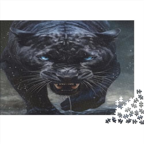 Blue Eyed Panther Puzzle De 500 Piezas, Animal Puzzle， Rompecabezas para Adultos, Rompecabezas Imposable,Rompecabezas Decoración del Hogar Rompecabezas 500pcs (52x38cm)