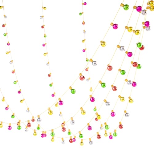 BOFUNX 5m Guirnalda Perlas de Luces Falsa de Navidad de Plástico en Miniatura Bombilla de Cadena Colgantes de Colores Lámpara de Muebles Adornos Decoración Árbol de Navidad Casa de Muñecas (B)