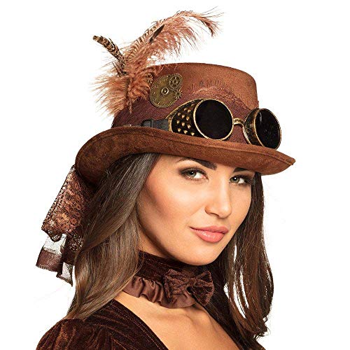 Boland 54562 - Sombrero Space Punk Deluxe con gafas, sombrero steampunk, tocado, accesorio de disfraz para carnaval, fiesta temática o JGA
