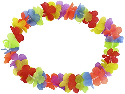 Bon elección – Juego de 10 abrazaderas de flores hawaiano, multicolor accesorio decoración fiesta Beach Party playa de verano primavera Ambiance Tropique disfraz Soirée hawaienne fiesta