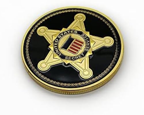 BoodLo Medalla de Metal Medalla del Servicio Secreto de EE. UU. Moneda chapada en Oro Insignia Militar Moneda de desafío Artesanía Pintada en Alto Relieve,金色