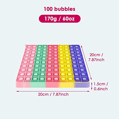BOOWEN Pop It Fidget Toy Gigante Push Bubble Poppit Silicona Antiestres Sensory Explotar Burbujas Juguete Educativo de Matemáticas Juego para Niños y Adultos