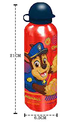 Botella de agua deportiva de 500 ml a prueba de fugas de aluminio rojo sin BPA KBT Disney botella ligera para niños, ideal para viajes, gimnasio y viajes a partir de 3 años | 21 cm