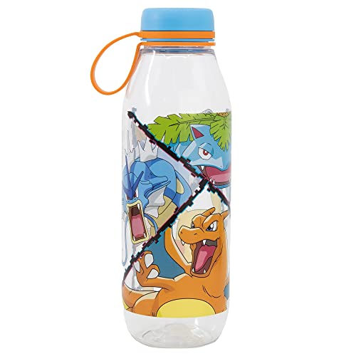 Botella de agua infantil de Ecozen de 650 ml con tapón con colgador de Pokemon