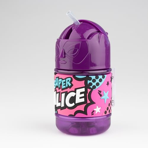 Botella personalizada para niños, botella de agua con paja - Super Alice