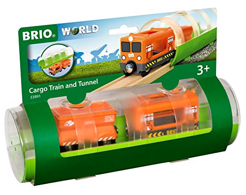 BRIO WORLD - Tren de mercancías y túnel, vehículos para Circuito de Tren BRIO, 3 Piezas, Edad 3+ Años