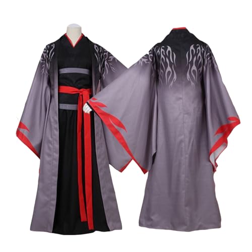 Bubels Anime Wei Wuxian Cosplay Disfraz Hanfu Robe Halloween Party Uniform Set,Black-S