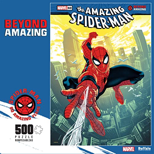 Buffalo Games - Marvel - Beyond Amazing: The Amazing Spider-Man - Rompecabezas de 500 piezas para adultos desafiante rompecabezas perfecto para noches de juego - El tamaño final es 21.25 x 15.00