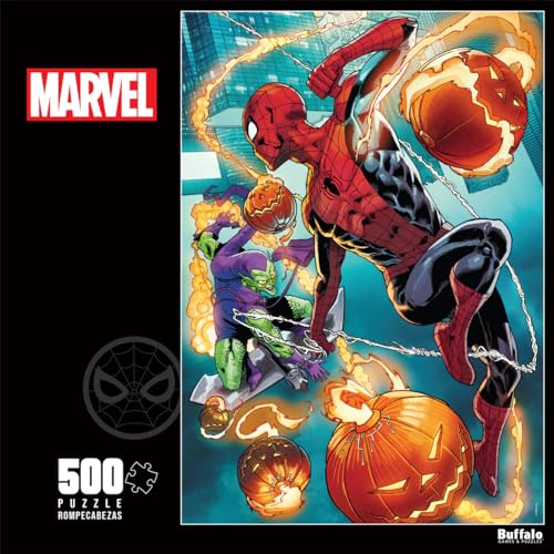Buffalo Games - Marvel - Spider-Man vs. Green Goblin - Rompecabezas de 500 piezas para adultos, rompecabezas desafiante perfecto para noches de juego - Tamaño terminado 21.25 x 15.00