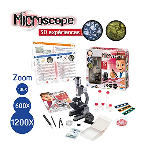 Buki France MS907B Microscopio 30 Experimentos + Portaobjetos para Microscopio, Color (MR001)