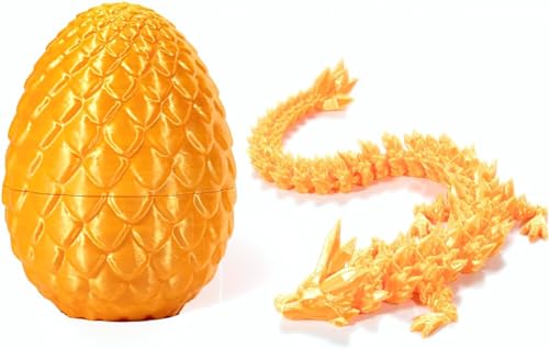 BUNIQ Dragón Impreso En 3D, Dragón De Cristal Impreso, Dragón Articulado, Decoración De Escritorio para El Hogar, Oficina, Paisaje De Pecera, Silk Orange