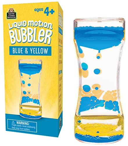 Burbujeador de movimiento líquido azul y amarillo