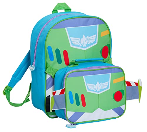 Buzz Lightyear Mochila con bolsa de almuerzo Toy Story Space Ranger juego de 2 piezas de mochila escolar, Blue, Talla única, Mochila