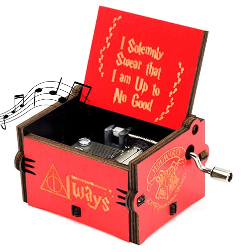 Caaju Caja de música clásica de Harry Potter con manivela de mano, regalos de cumpleaños para niñas, niños, amigos, familia, Harry Potter i Solemnly Swear That i am Sound Box (rojo)