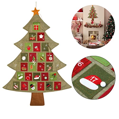 Calendario de adviento, Cuenta regresiva del calendario de Adviento de Navidad for colgar al árbol de navidad