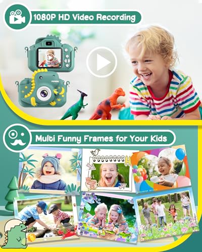 Camara Fotos Infantil, GREENKINDER Camara de Fotos para Niños con Pantalla de 2.0 Pulgadas,20MP & 1080P HD Cámaras Digital para Niños con 32GB TF Tarjeta,Juguetes de Cámara para Niños Niñas