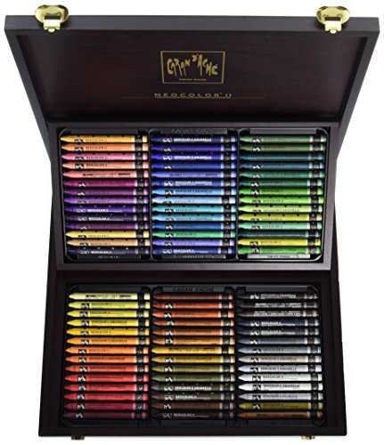 Caran D'ache Neocolor II - Juego de ceras de color (84 unidades, caja de madera)