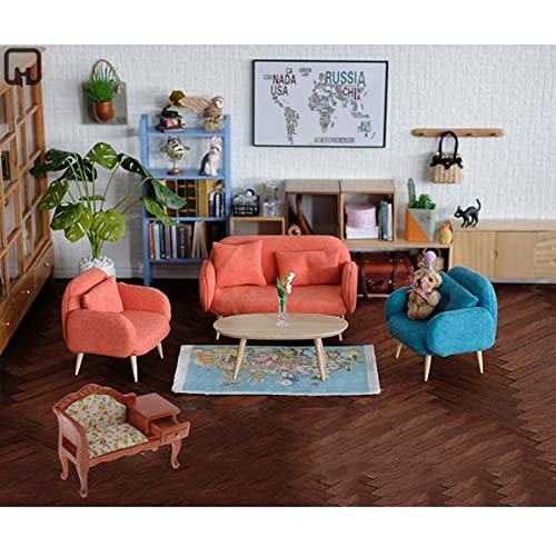 Casa de muñecas Muebles en miniatura 1/12 de madera victoriana sofá sofá accesorios