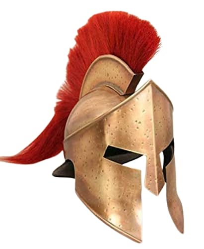 Casco medieval 300 griego rey Leonidas casco antiguo escudo espartano pluma casco histórico caballero guerrero LARP casco cruzado juego de rol lucha disfraz