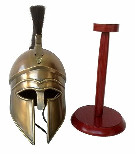 Casco medieval griego corintio de acero antiguo espartano Plume cresta casco histórico caballero guerrero LARP casco cruzado juego de rol disfraz de lucha