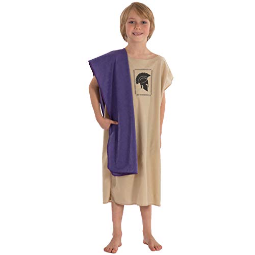 Charlie Crow Disfraz griego o romano para niños | 3 colores disponibles | Arena | 9-12 años