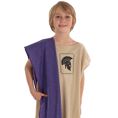 Charlie Crow Disfraz griego o romano para niños | 3 colores disponibles | Arena | 9-12 años