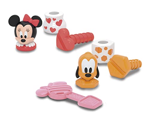Clementoni Disney Baby Minnie Construye Juego de construcciones Infantil, para desarrollar la psicomotricidad Fina y Las Habilidades manuales-Juguete bebé 18 Meses (17842), Color multilingüe