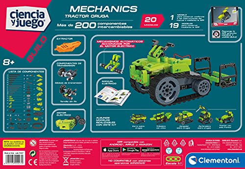 Clementoni - Tractor Oruga, juego STEM construcciones, 8 años, juguete en español (55427)