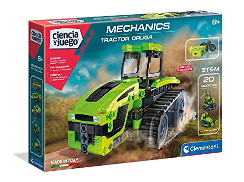 Clementoni - Tractor Oruga, juego STEM construcciones, 8 años, juguete en español (55427)