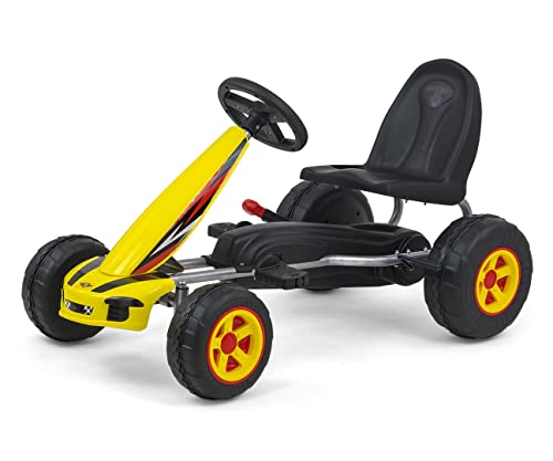 COIL Pedales Gokart, vehículo infantil con pedal, coche infantil, pedales, kart, gokart, ruedas de plástico, carga máxima de hasta 30 kg, para niños a partir de 3 años