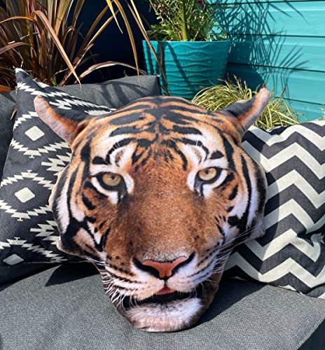 Cojín de Felpa Splat Planet Tiger - Diseño 3D Gigante Realista y Cojines Decorativos de Animales de Peluche Suaves para él, para Dormitorio, sillas y sofá niños (50 cm x 40 cm)