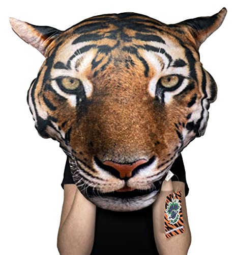 Cojín de Felpa Splat Planet Tiger - Diseño 3D Gigante Realista y Cojines Decorativos de Animales de Peluche Suaves para él, para Dormitorio, sillas y sofá niños (50 cm x 40 cm)