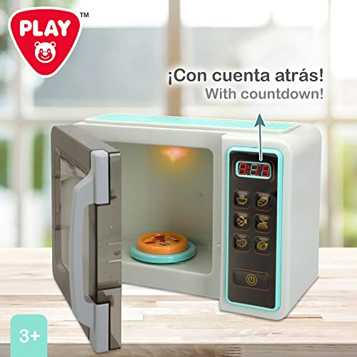 COLORBABY Play - Microondas de juguete con luces y sonidos, Complementos cocinitas de juguetes, Juguetes para niños y niñas , regalos para niños, Pilas incluidas (46898)