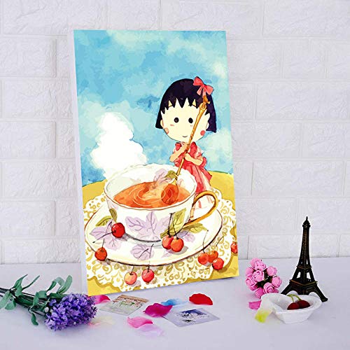 Colorear por números   Chan Pintura Digital por números Sakura Momoko DIY Pintura Digital   Dibujos Animados Encantadora niña