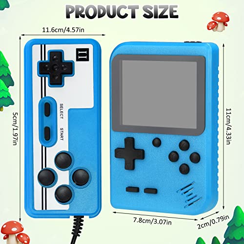 Consola de Juegos Retro Portátil, 800 Juegos Clásicos Game Boy con Pantalla LCD 3 Pulgadas, Consola Retro para Niños y Adultos, 1020mAh Batería Recargable, Soporte para la Conexión de TV (Azul)