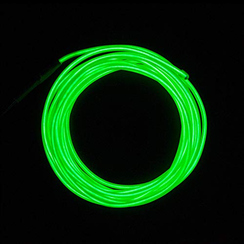 COVVY Cable LED Tira de Luces de Neon Flexible de Alimentado 3 Modos de Funcionamiento, Decoración de Coche, Fiestas, Disfraz de Carnaval (Verde esmeralda, 3M)