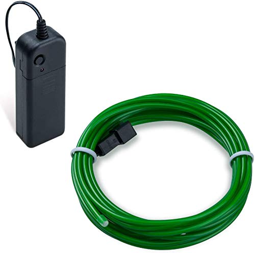COVVY Cable LED Tira de Luces de Neon Flexible de Alimentado 3 Modos de Funcionamiento, Decoración de Coche, Fiestas, Disfraz de Carnaval (Verde esmeralda, 3M)